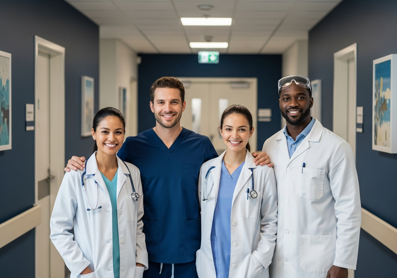 Team of healthcare specialists across different medical and dental fields